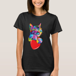 Cute Cat For Kitten Lovers Colourful Kitty Adoptio T-Shirt