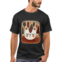 Cute Cat Forest Autumn Woodland Sleeping Kitty