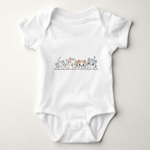Cute Cat Friends Baby Bodysuit