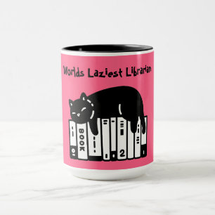 Cute Cat, Funny Cat,Worlds Laziest Librarian Mug