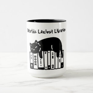 Cute Cat, Funny Cat,Worlds Laziest Librarian Mug