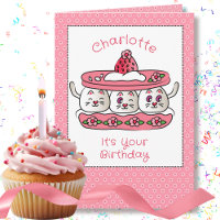 Cute Cat Funny Party Kitten Cartoon Birthday