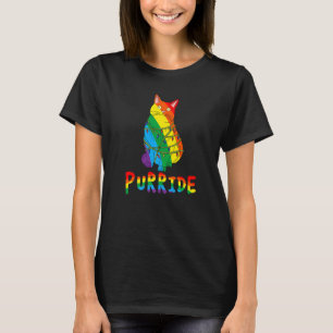 Cute Cat Gay Pride Rainbow Fairy Lights Purride T-Shirt