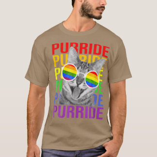 Cute Cat Gay Pride Rainbow Flag Sunglasses Lgb Q P T-Shirt