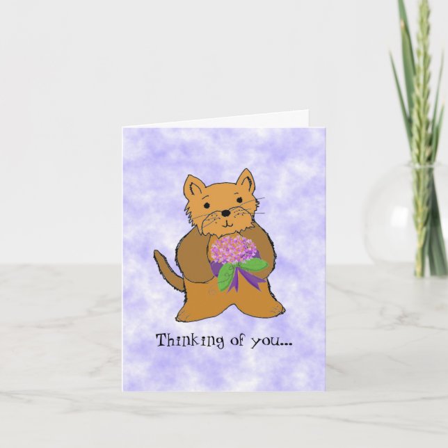 Cute Cat Get Well Soon Card (Front)