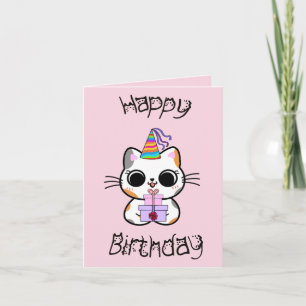 Cute cat gift birthday card