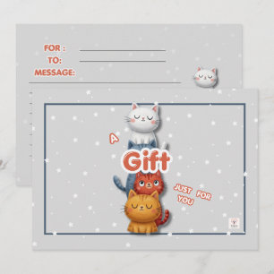 Cute Cat Gift Card Just For You Note Card