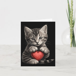 Cute Cat Gift For Kitten Lovers Colorful Kitty Hea Card
