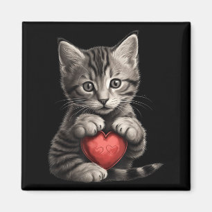 Cute Cat Gift For Kitten Lovers Colorful Kitty Hea Magnet