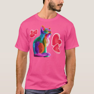 Cute Cat Gift kitten lover Colourful Kitten Adopti T-Shirt