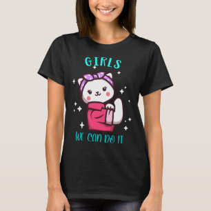 Cute Cat Girlie Girl Strong Power Emancipation Fem T-Shirt