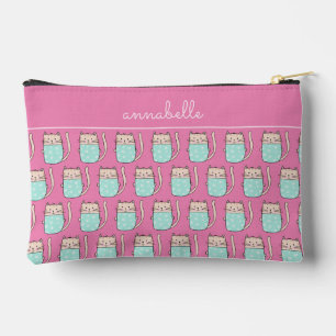 Cute cat girls pink accessory pouch