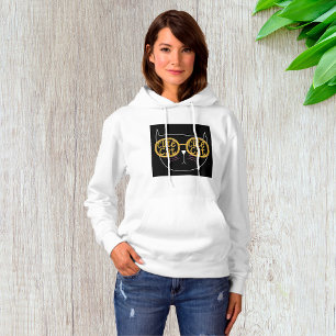 Cute Cat Glasses Graphic Gold Glitter Kitty Face Hoodie