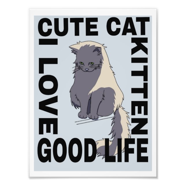 Cute cat good life  photo print (Front)