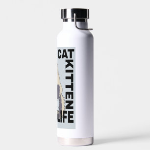 Cute cat good life water bottle