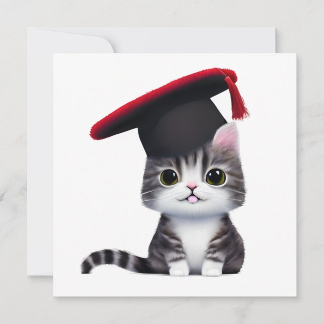 Cute Cat Graduation Day is a significant milestone Card (Front)