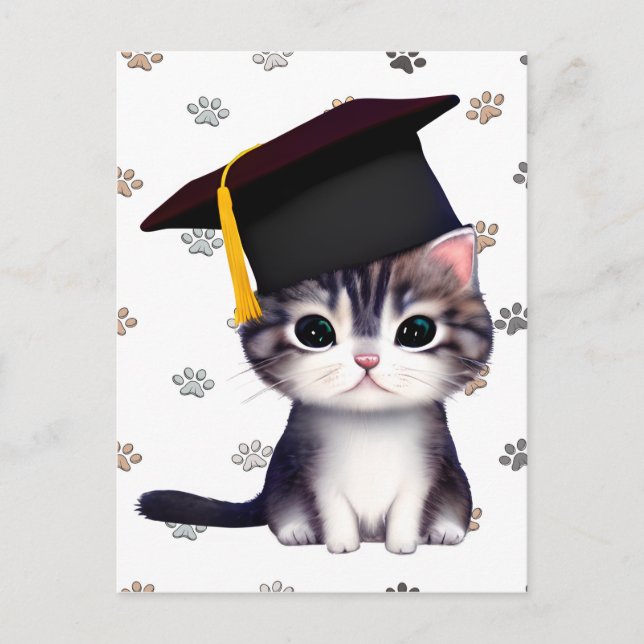 Cute Cat Graduation Day is a significant milestone Postcard (Front)