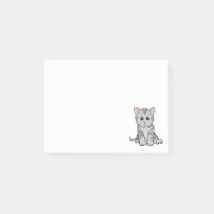 Cute Cat Grey Tabby Kitty Mum Cartoon Kitten Post-it Notes