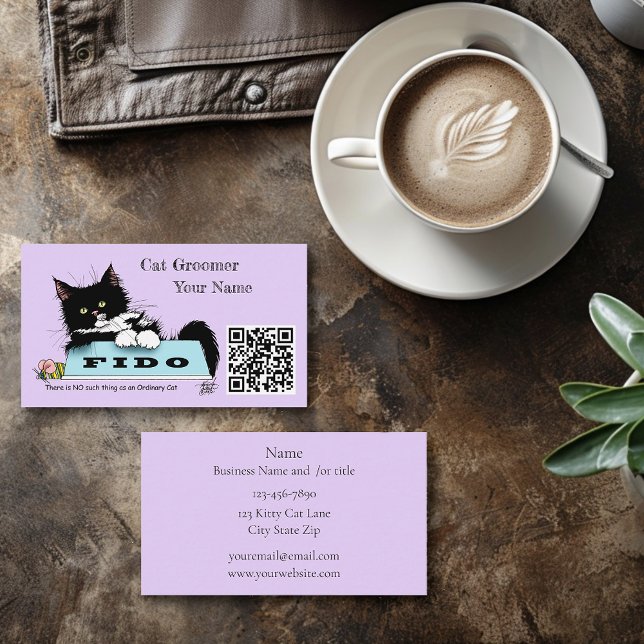 Cute Cat Groomer Business Card (Creator Uploaded)