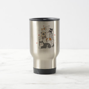CUTE CAT GROUP   CAT LOVERS DESIGN BUY NOW  TRAVEL MUG