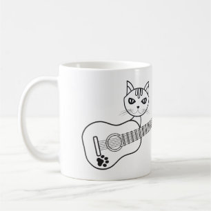 Cute Cat Guitar- Kitty Kitten Guitarist Coffee Mug