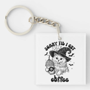 Cute Cat Halloween Coffee Key Ring