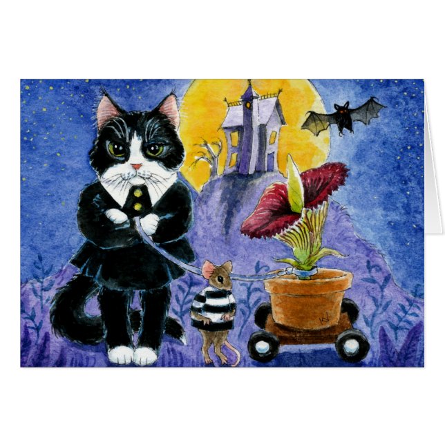 Cute Cat Halloween Haunted House (Front Horizontal)