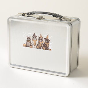 Cute Cat Halloween Kitty Halloween Animal Pet Men Metal Lunch Box