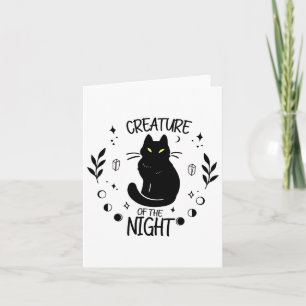 Cute Cat Halloween Night Fall Wiccan Women's  Card