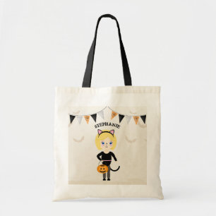 Cute Cat Halloween Party Tote Bag