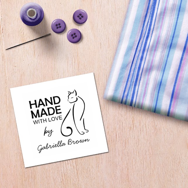 Cute Cat Handmade With Love Rubber Stamp (Creator Uploaded)