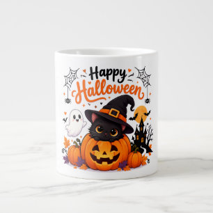 Cute Cat Happy Halloween Travel Mug - Kawaii Witch