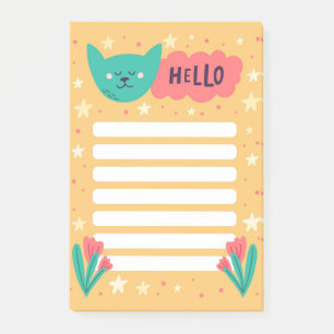 Cute Cat Hello Post-It Notes