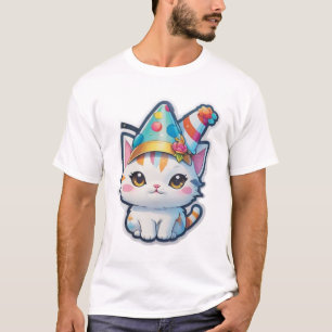 Cute cat holds a New Year's party T-Shirt