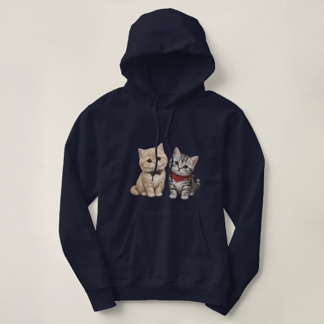 Cute Cat Hoodie | Cat Lover Gift (Design Front)