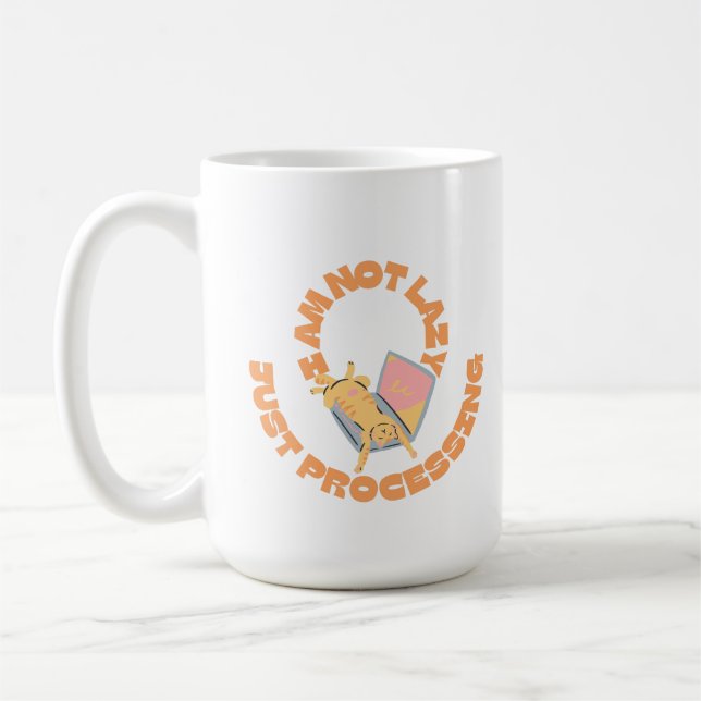 Cute Cat Humour Design Coffee Mug (Left)