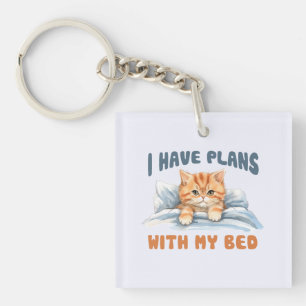 Cute Cat - I Have Plans (2) Key Ring