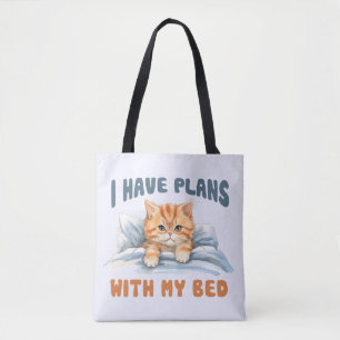 Cute Cat - I Have Plans (2) Tote Bag