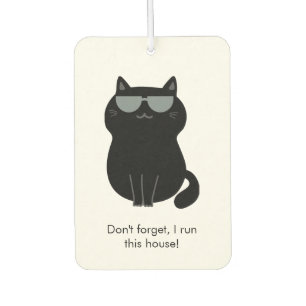 Cute Cat - I run this house now! Car Air Freshener