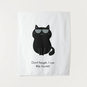 Cute Cat - I run this house now! Tapestry