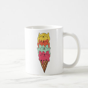 Cute Cat Ice Cream Kawaii Kittens Coffee Mug