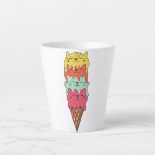 Cute Cat Ice Cream   Kawaii Kittens Latte Mug