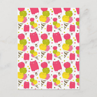 Cute Cat Ice Cream Postcard