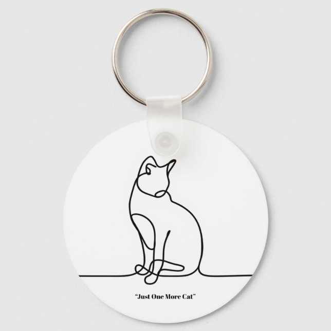 Cute Cat Illustration Keychain – Perfect Gift (Front)