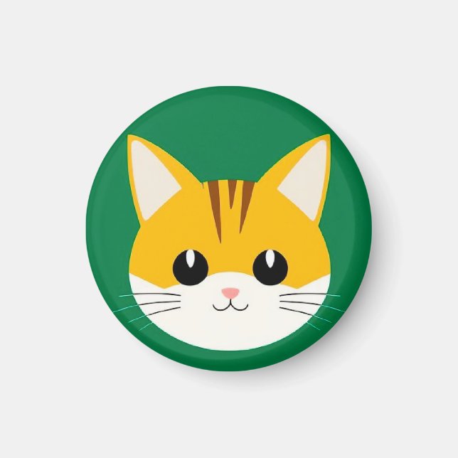 Cute Cat Illustration Magnet (Front)