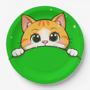Cute Cat Illustration Paper Plate