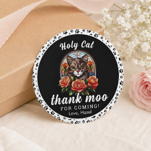 cute cat, I'm One!   cat Girl 1st Birthday Classic Round Sticker