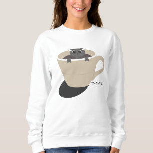 cute cat in a cup sweatshirt