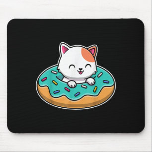 Cute Cat In A Doughnut Funny Cat Lover Doughnut Gi Mouse Pad