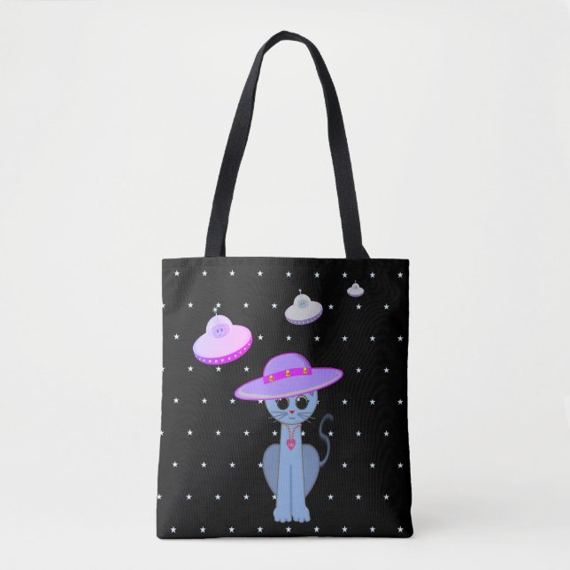 Cute Cat in a Hat Tote Bag (Front)